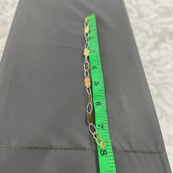 Stylish and Durable Two-Tone Gold and Silver Chain Link Bracelet for Men Womens - Picture 6 of 6